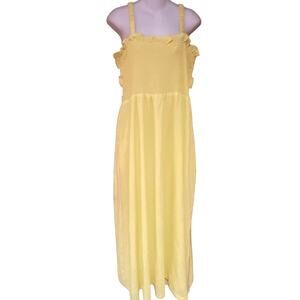 Davi & Dani Electric Yellow Maxi Dress Womens Size Large NWT
